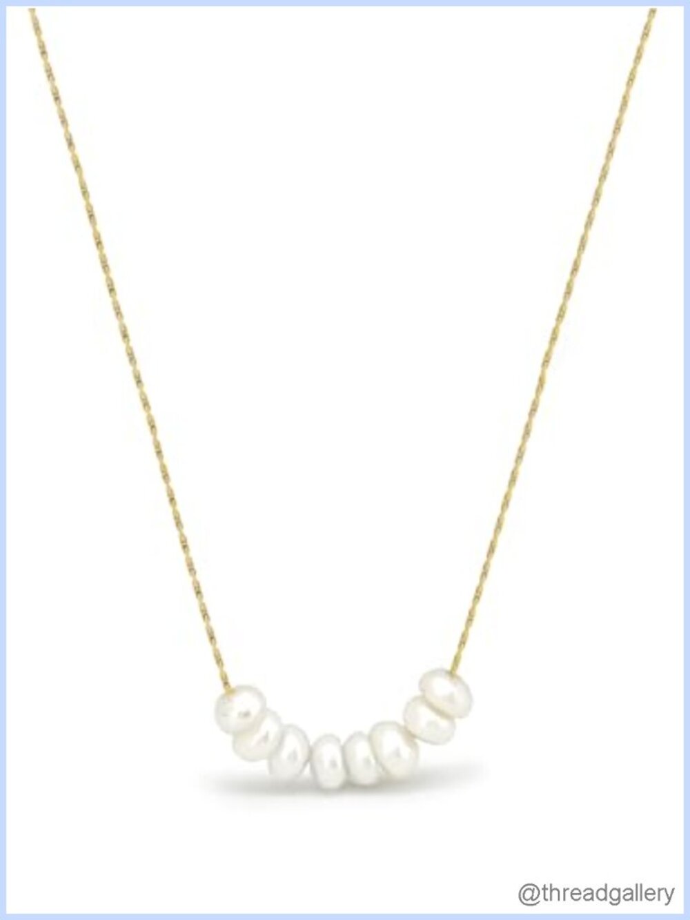 Dainty Freshwater Pearl Necklace Gold Plated Stainless Steel Chain Adjustable